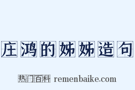 庄鸿的姊姊造句是什么意思的图片